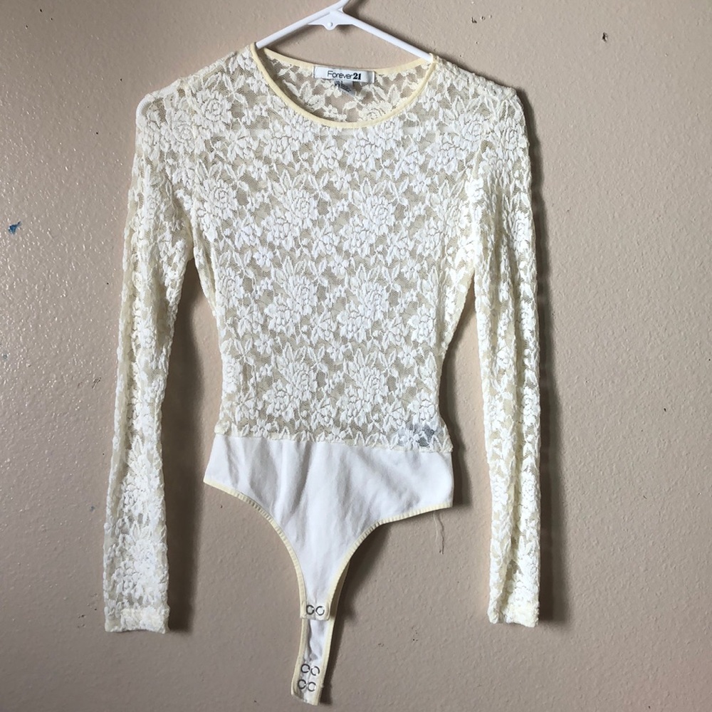 Forever 21 jumpsuit white floral